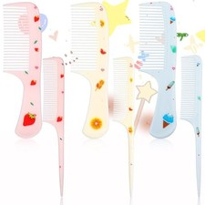 6Pcs Baby Comb Set, Small Cute Fine Tooth Toddler Comb  Pink  Yellow  Blue