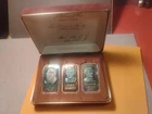 Lot of 3  1oz Silver ingot President Kennedy, Abraham Lincoln, MLKING,.999SILVER