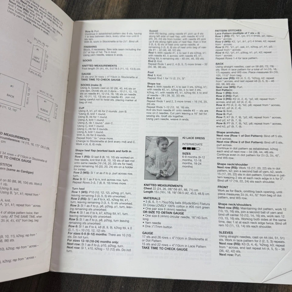 Filatura Di Crossa Baby Knitting Pattern Book Baby Brights Sweaters Hats Socks - Image 2 of 2