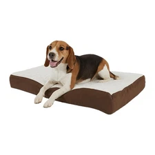 Orthopedic Dog Bed - 2-Layer Memory Foam Dog Bed with Machine Washable Sherpa...