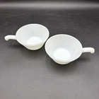 Anchor Hocking Fire King Soup/Chili Bowls w/ Handles Milk Glass Vintage Set Of 2