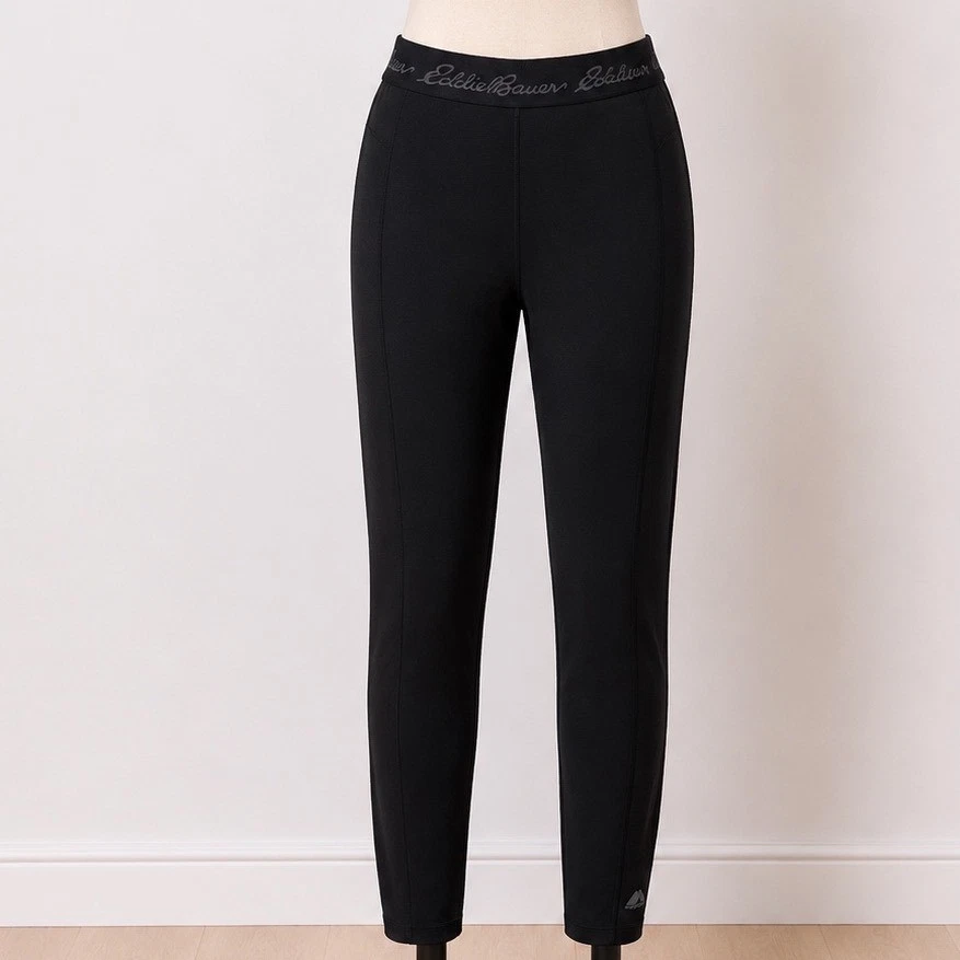 Eddie Bauer First Ascent Womens Black Wool Blend Base Layer Leggings Size M 0904