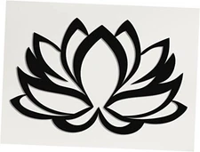 DEKADRON Arte de pared de metal – Flor de loto – Decoración 18L" x 12W" Negro