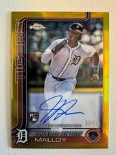 2025 Topps Chrome Justyn-Henry Malloy Gold Refractor Auto /50 #RA-JM