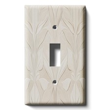 Decorative Light Switch Outlet Cover Wall Plate - Beige Art Nouveau