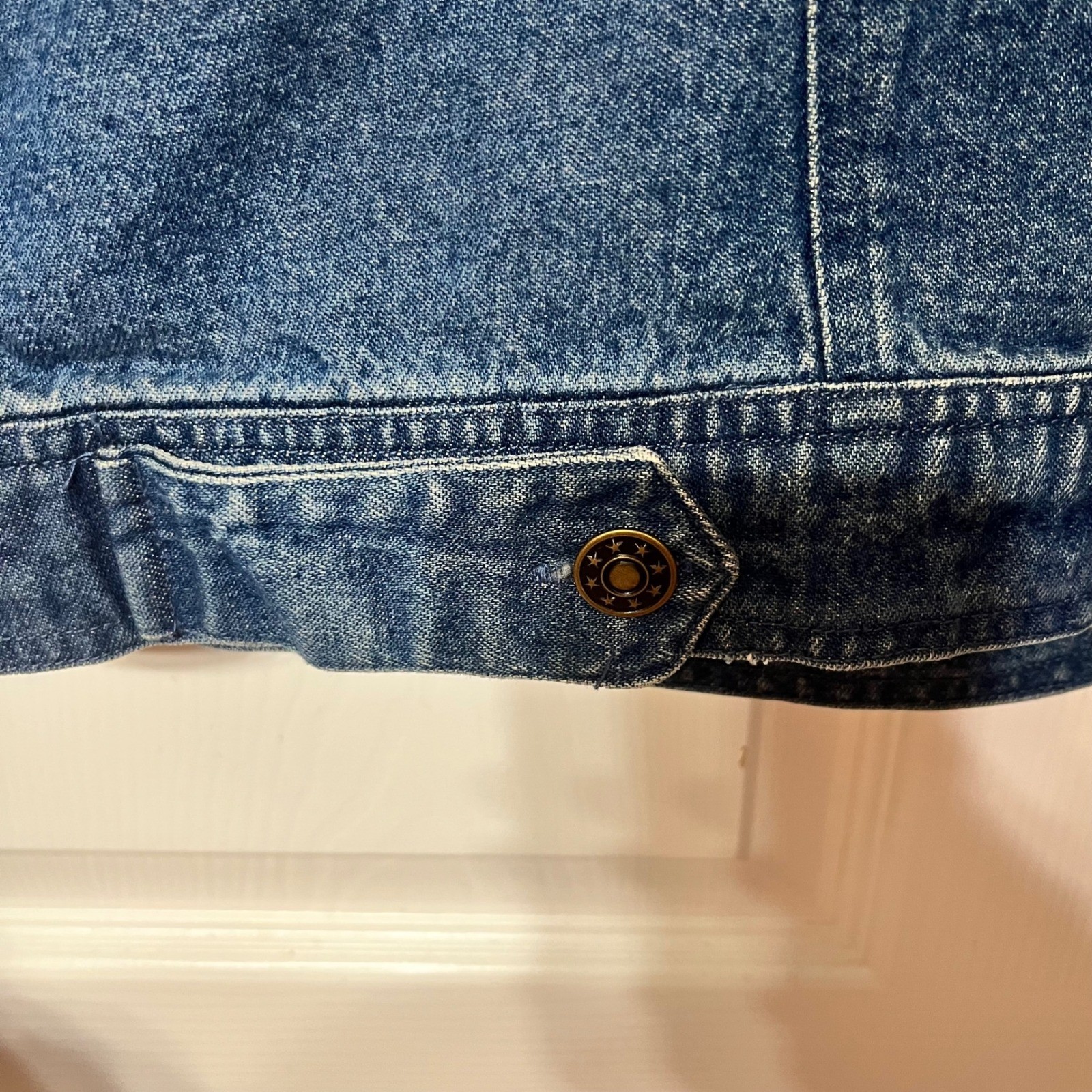 Womens Denim Jacket Motorcycle Patch Embellished … - image 8