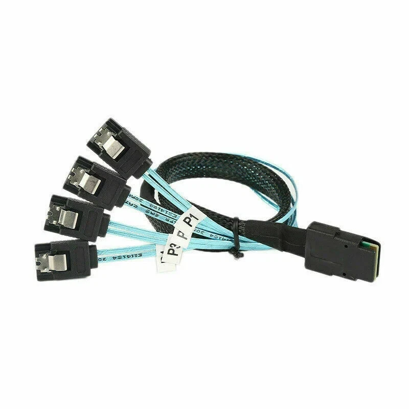 Mini 12Gbps SAS SFF-8087 36-Pin to 4 SATA 7-Pin Splitter Cable - 2pcs - Image 3 of 4