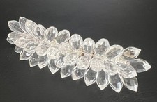 Vintage Clear Faceted Acrylic Cluster Hair Barrettes 4"