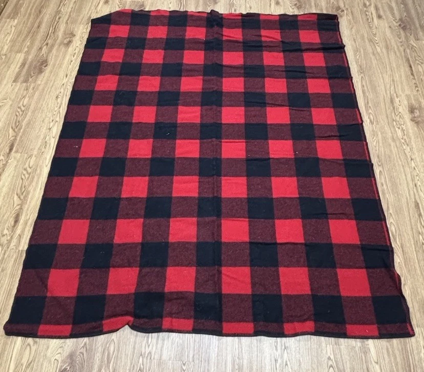 Manta Vintage Marlboro Country Store Mezcla Lana 70"x 58" EE. UU. Rojo Búfalo Cuadros Foto 2 de 4