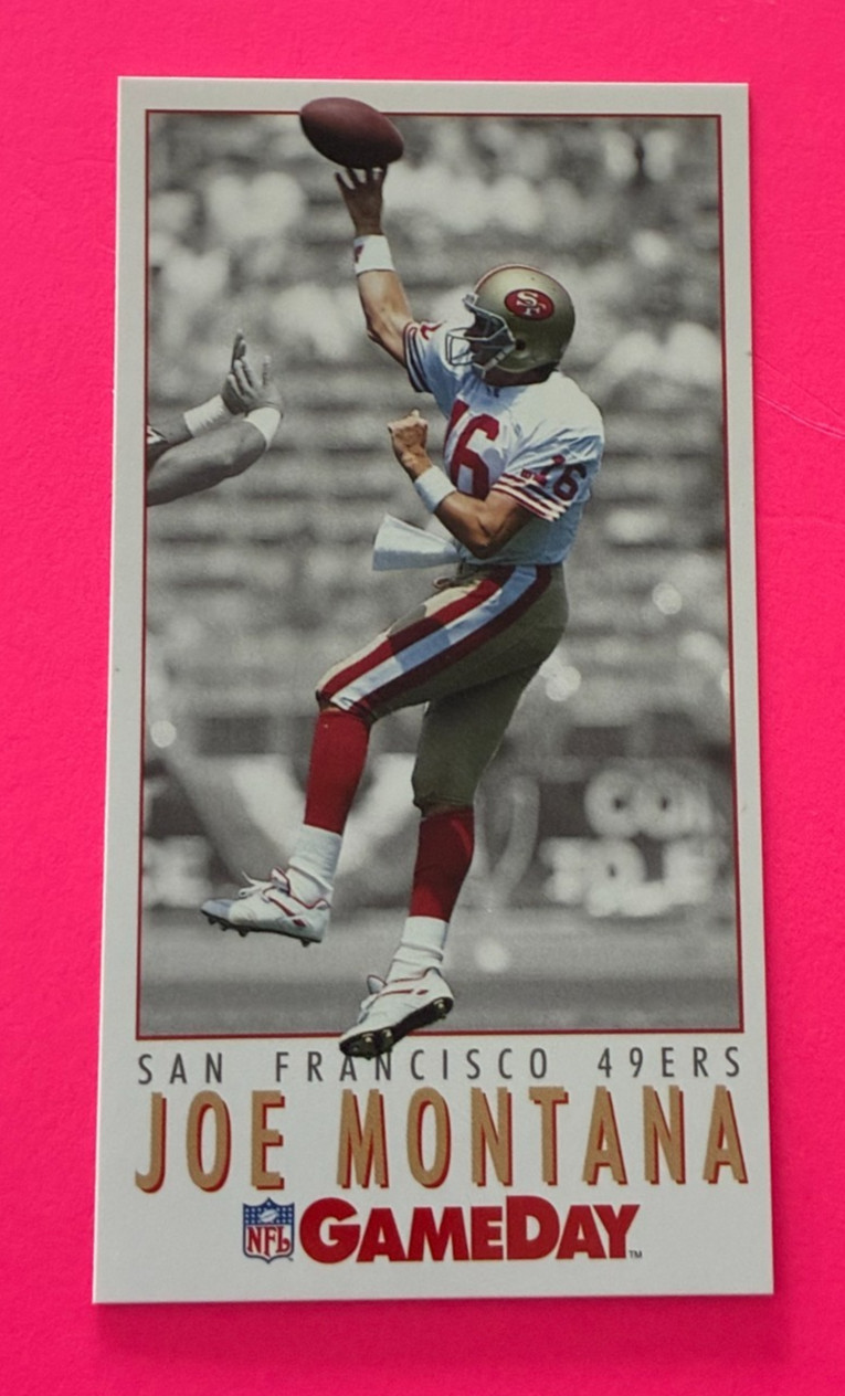 Joe Montana #5 Football Cards 1992 Fleer Gameday trading card — raw and PSA graded price guide