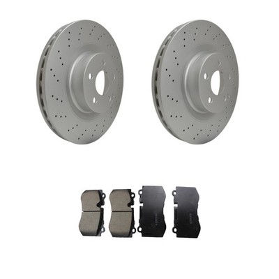 Hella Front Rotors Akebono EURO Ceramic Disc Brake Pads Kit For W221 S400 S550