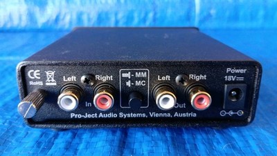 Pro-Ject PHONO BOX DC - MM/MC Phono Preamp w/ Line Output (Black) - No Adapter 