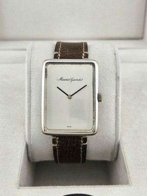 Vintage Maurice Guerdat Swiss Mechanical Watch   Minimalist Architectural Design