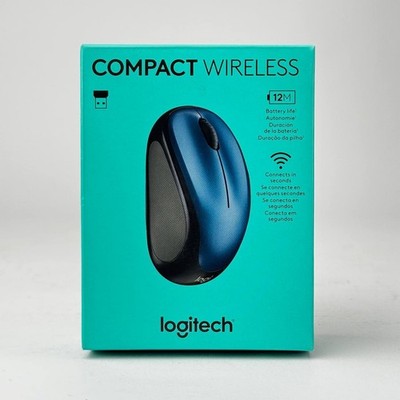 Logitech M317 Compact Wireless Mouse USB Receiver   Black/Blue, New