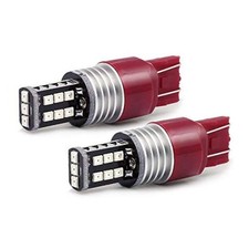 7443 15-LED Strobe Brake Lights Bulbs, Red Flashing Stop Lamps