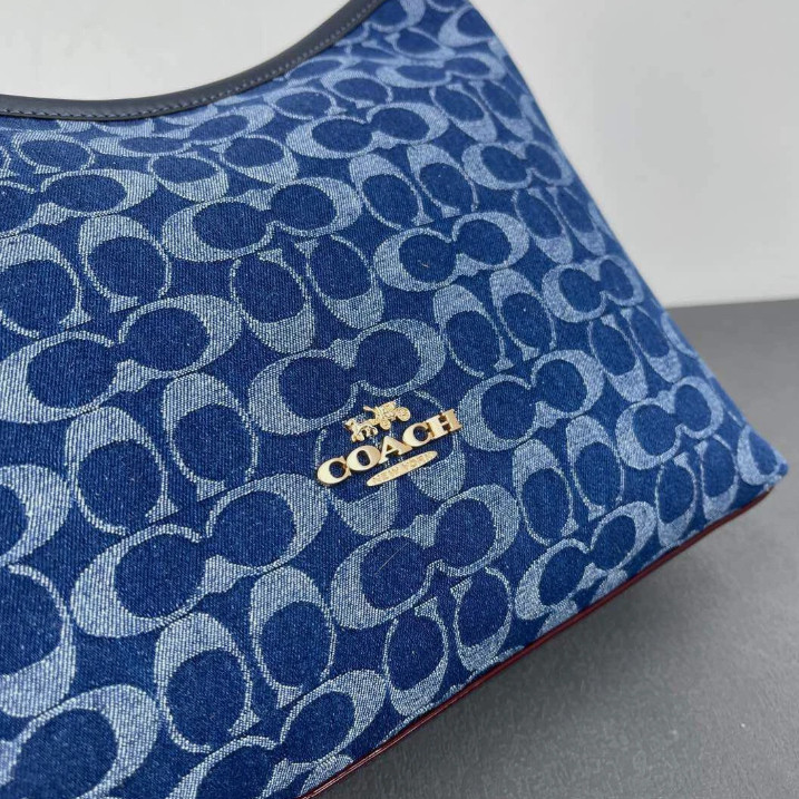 COACH Laurel Shoulder Bag Signature Denim Denim/Natural CY702 Outlet thumbnail 6