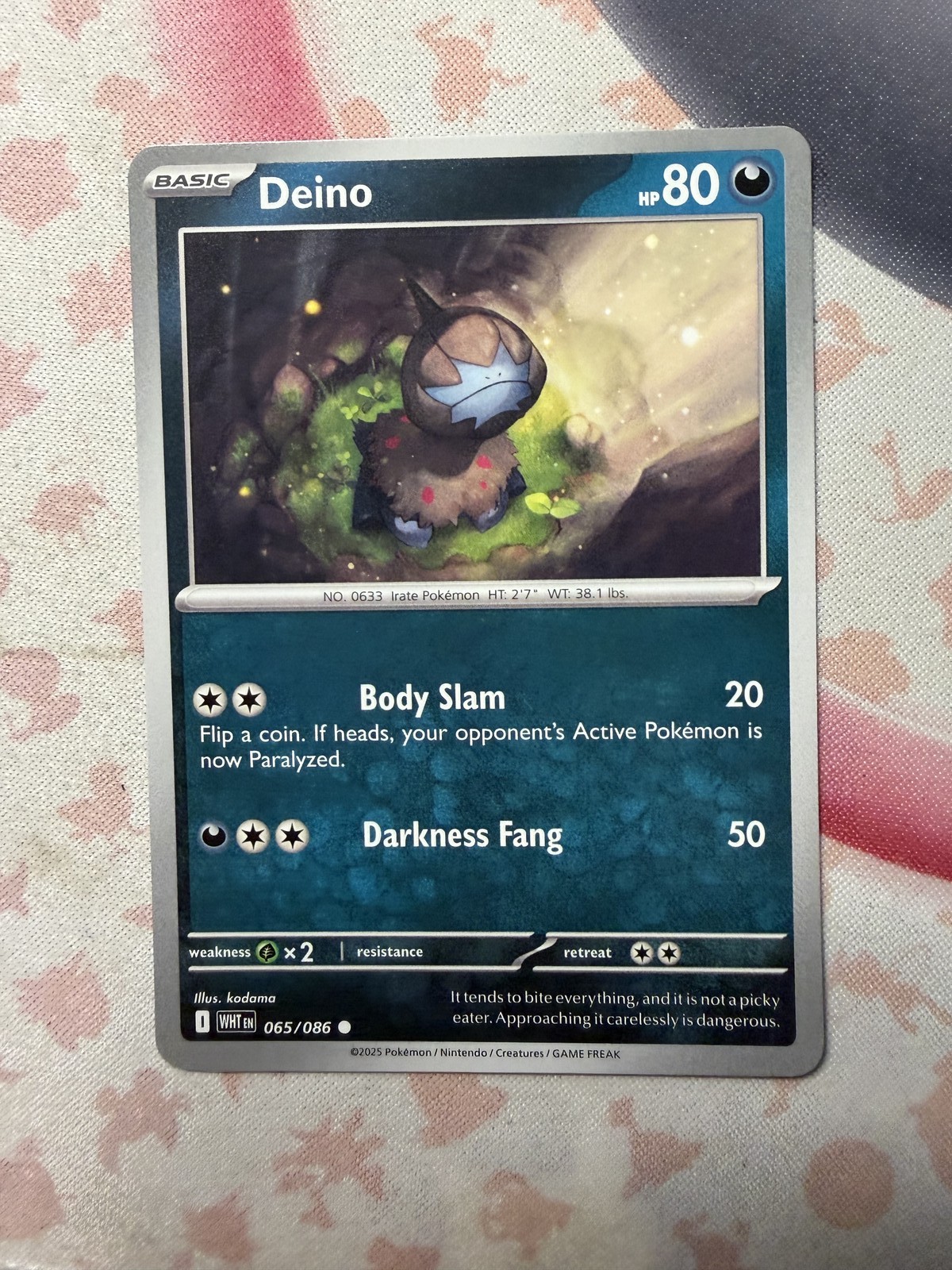 Deino Common SV: White Flare 065/086 NM English Pokemon Card