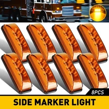 8X LED Marker Amber Side Lights Clearance Side Lamp Light for Truck Trailer RV