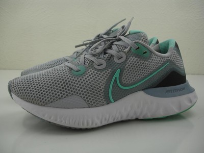 Nike Women's sz 9 M Renew Run CK6360-007 Running Shoes Gray Green White Sneakers