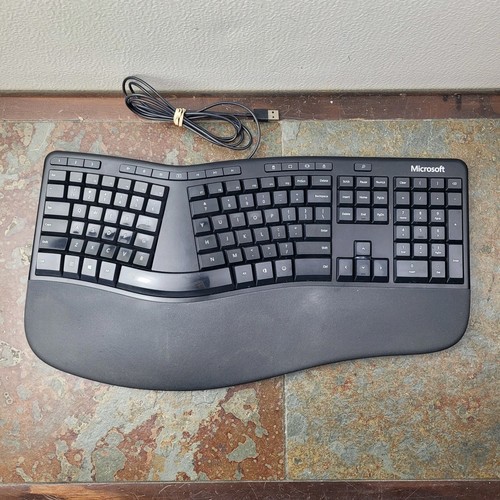 Microsoft Ergonomic Keyboard Wired Model 1878 USB 2.0 Black - Picture 1 of 14