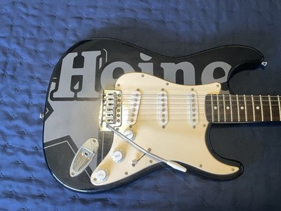 Squier by Fender Bullet Strat Electric Guitar Black Heineken Graphics