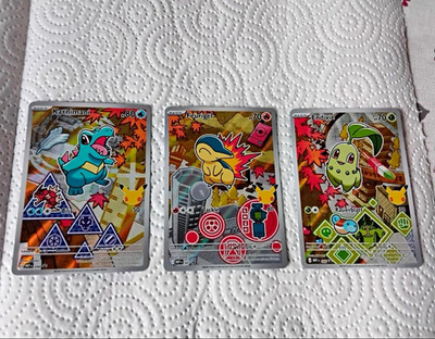 Pokemon Johto Starter Erste Partner Kollektion Serie 2 Gen 2 046-048 Promos NM