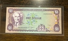 Jamaica $1 One Dollar 1989 Note Bill Crisp UNC Uncirculated