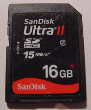 16GB SANDISK ULTRA II SD HC 15MB/s