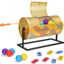 Large Metal Raffle Drum Spinner - Silent Lottery Cage for Bingo, Fundraisers ...