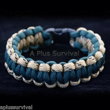 Desert Camo & Hunter Green Paracord Rope Survival Bracelet - Made in the USA