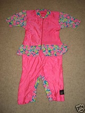 Girls Hot Pink FLower All-in-One Leotard Jumpsuit Sz M