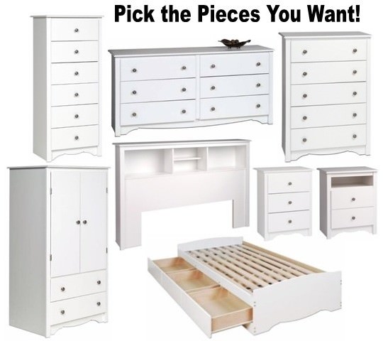 Bedroom Set Espresso 4 Piece Full Size Platform Bed Headboard