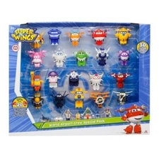 Super Wings World Airport Crew 30 Pack - 30 Mini Transforming Figures Set