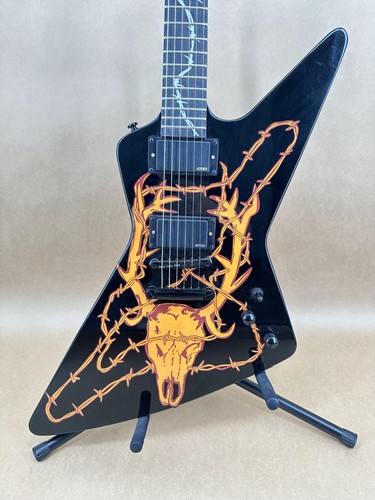 NEW!Black Explorer Electric Guitar deer head body HH Pickup Guitar - Picture 2 of 14