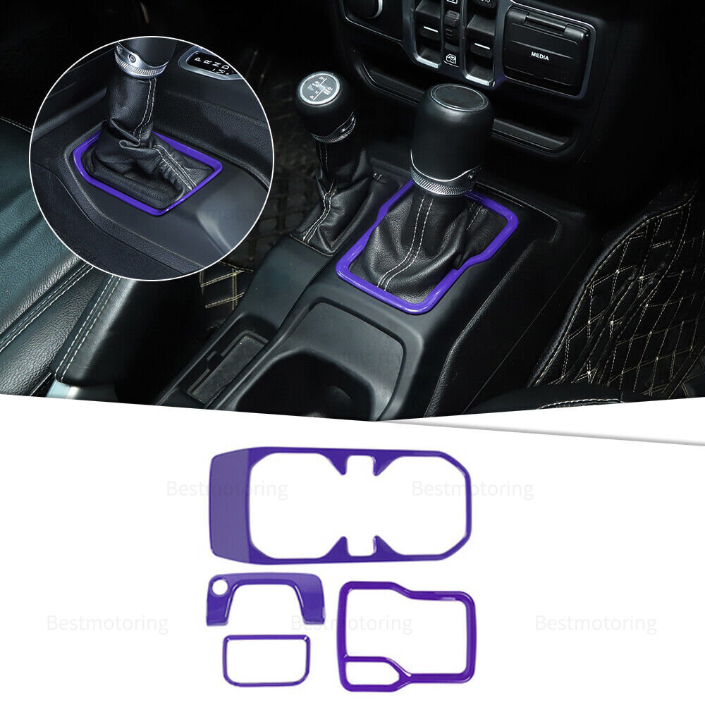 4-Piece Chrome Cup Holder & Gear Shift Panel Cover Trim – For Jeep Wrangler JK 2011-2017