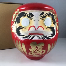 Japanese 6"H Red Daruma Doll Wish Making Good Luck Fortune Success Made in Japan