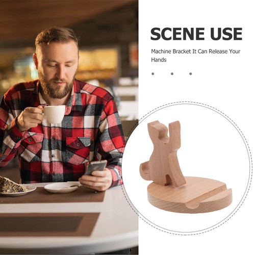 Cell Phone Tablet Wooden Stand Non-Slip Wood Cat Phone Holder Dock Cradle Mount - 第 9/12 張圖片