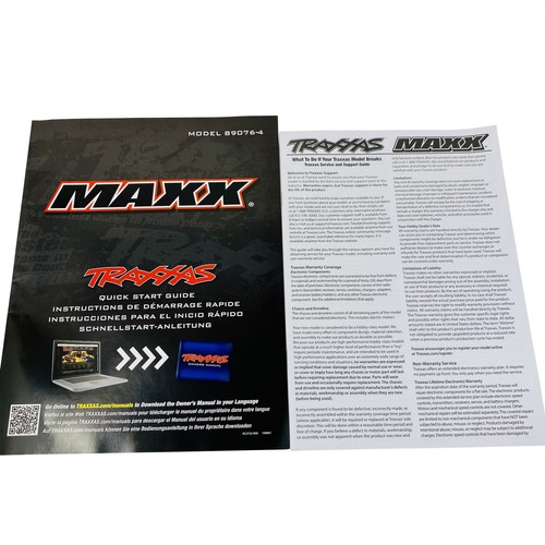 Traxxas Maxx Modelo 89076-4 Guía de Inicio Rápido Manual Paquete Nuevo - Imagen 4 de 12