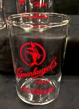 Vintage Leinenkugel's Beer Sampler Glass W/ Old Maiden Logo Chippewa Falls Logo