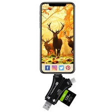 for iPhone 14 Plus 13 12 Pro max Trail Camera Viewer Portable Memory Card Reader