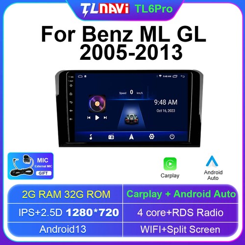 Android Auto Coche GPS PARA BENZ ML320 ML 350 W164 (2005-2012) Reproductor de Radio Carplay - Imagen 26 de 32