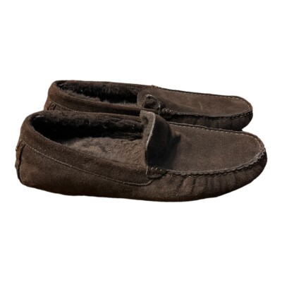 Coach Brown Leather Shearling Moccasin Indoor Outdoor Size 11B COACH MEN main image 2