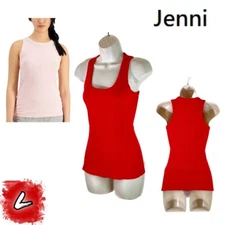 NWT  Jenni S Solid Ribbed Tank Top Fuchsia 100145758MS  $25
