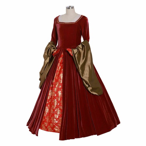 Costume abito rosso Elisabetta Tudor Anna Bolena altro costume ragazza Bolena{- - Foto 6 di 7