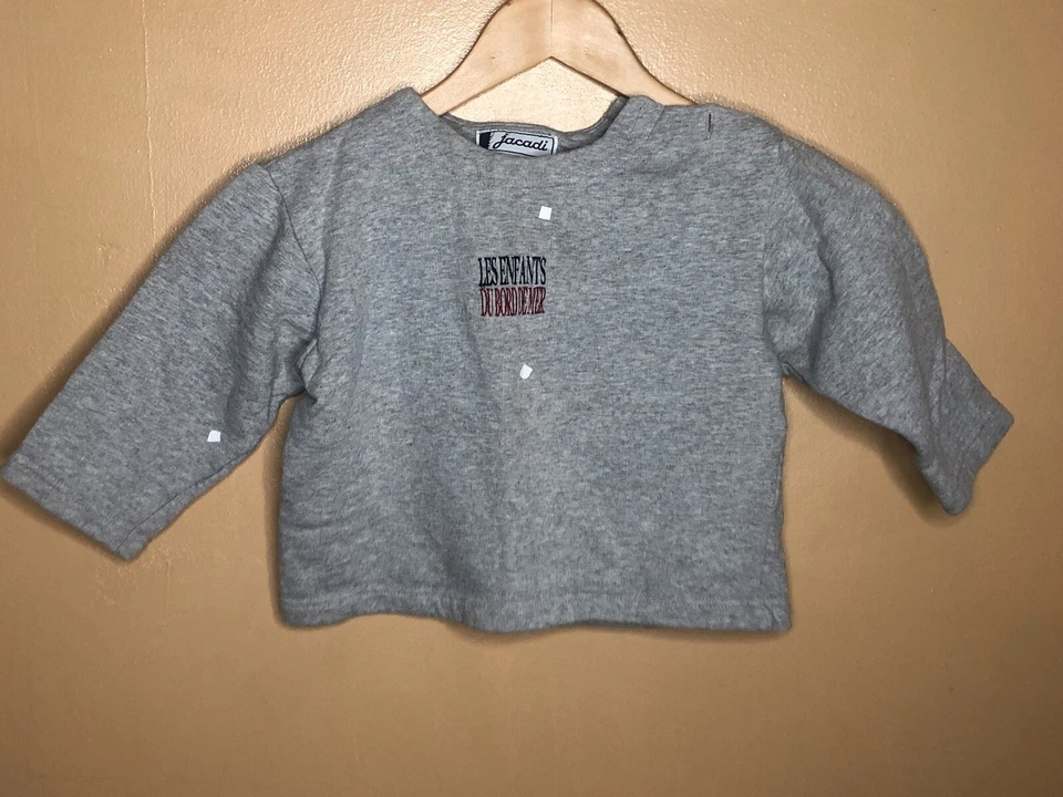 Suéter Jacadi Niño Talla 4 AÑOS Cuello Redondo Gris Manga Larga Foto 2 de 4