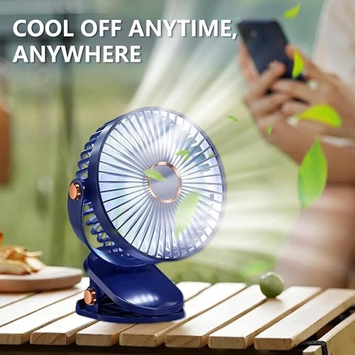 Mini Tisch Lüfter Leise Ventilator Clip Tischventilator mit Akku Leise USB Fan - Bild 4 von 15