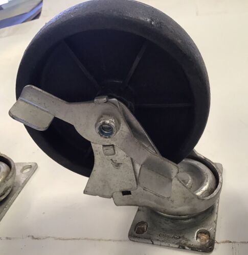 5” Swivel Casters with Brakes, Heavy Duty., Lot of Three. - Picture 3 of 4