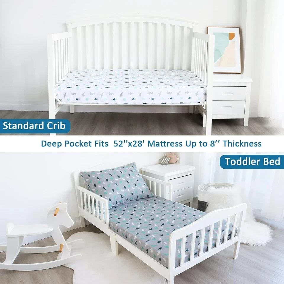 标准婴儿床和幼儿床垫 2 件装透气 52 英寸 x 28 — 第 3/4 张图片