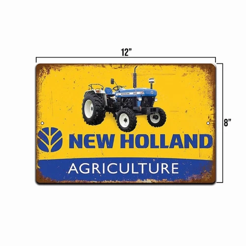 VINTAGE looking New Holland Tractor 8X12 Rustic METAL NOVELTY  SIGN