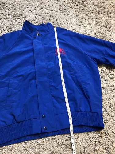 VINTAGE 90s Caesars Embroidered Zip Jacket Size Large USA Made Men's Blue Coat - Picture 12 of 18